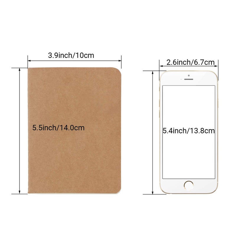 EUSOAR Blank Memo Scratch Pads, 24 Pack A6 3.9"" x 5.5"" 60 Pages Softcover Kraft Notebook, Mini Notebook Unlined, Travel Journal Notepad Set Bulk, Office Writing Diary, Subject Notebooks - Image 2